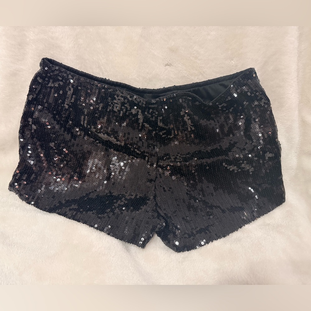 Brand new! Black Sequin low rise, glitter sparkle shorts.